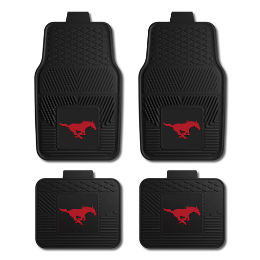 Southern Methodist University Mustang 4-pc Vinyl Car Mat Set - Red