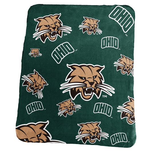 Ohio Bobcats Repeating Classic Fleece Throw