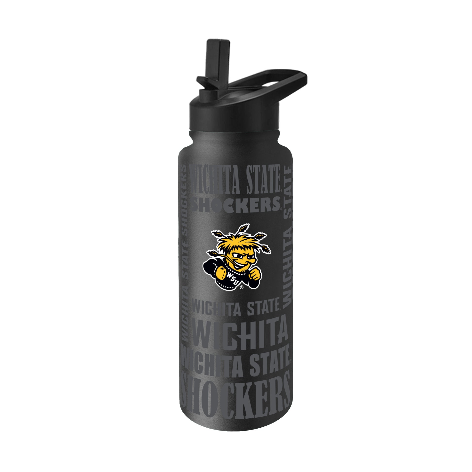 Wichita State 34oz Black Replay Quencher Bottle
