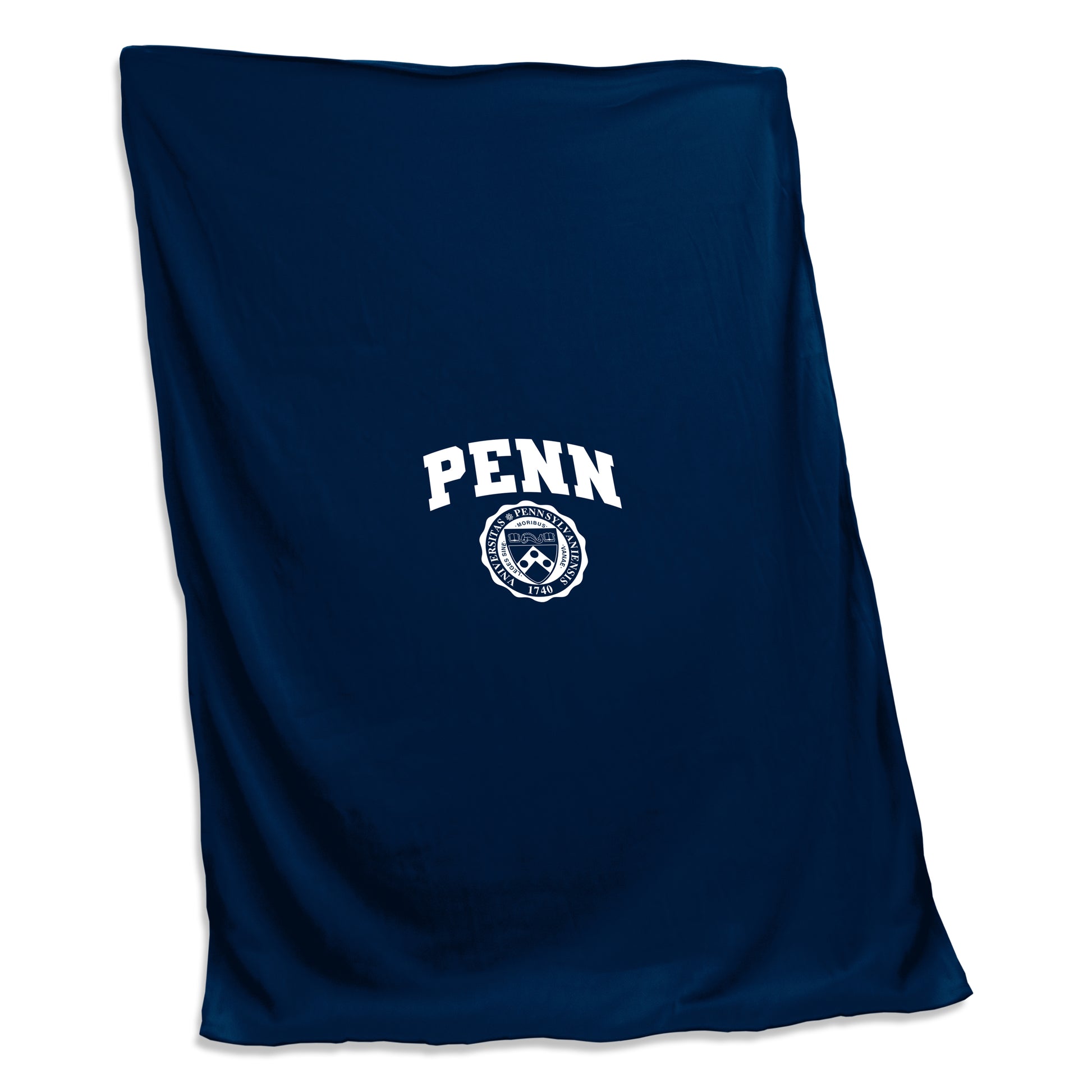 Pennsylvania U Navy Combo Mark Sweatshirt Blanket (Screened)