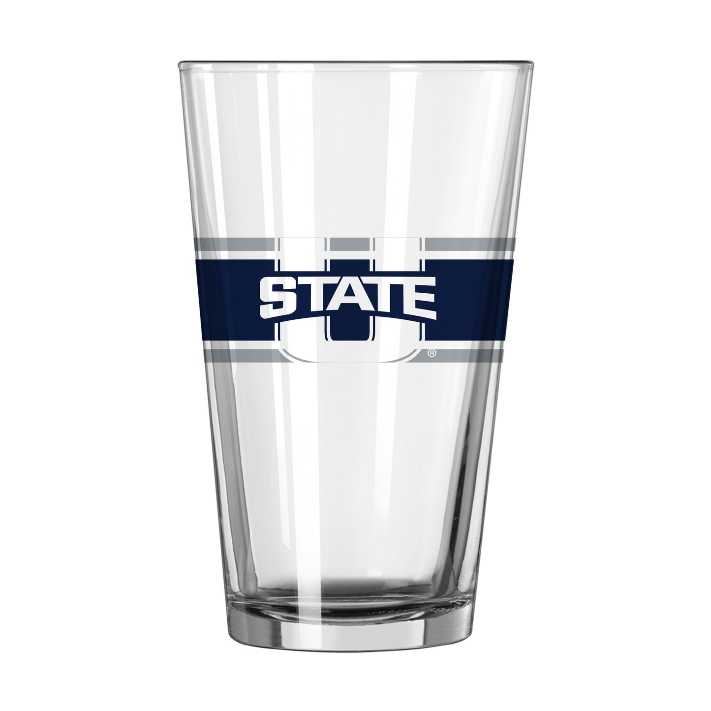 Utah State 16oz Stripe Pint Glass