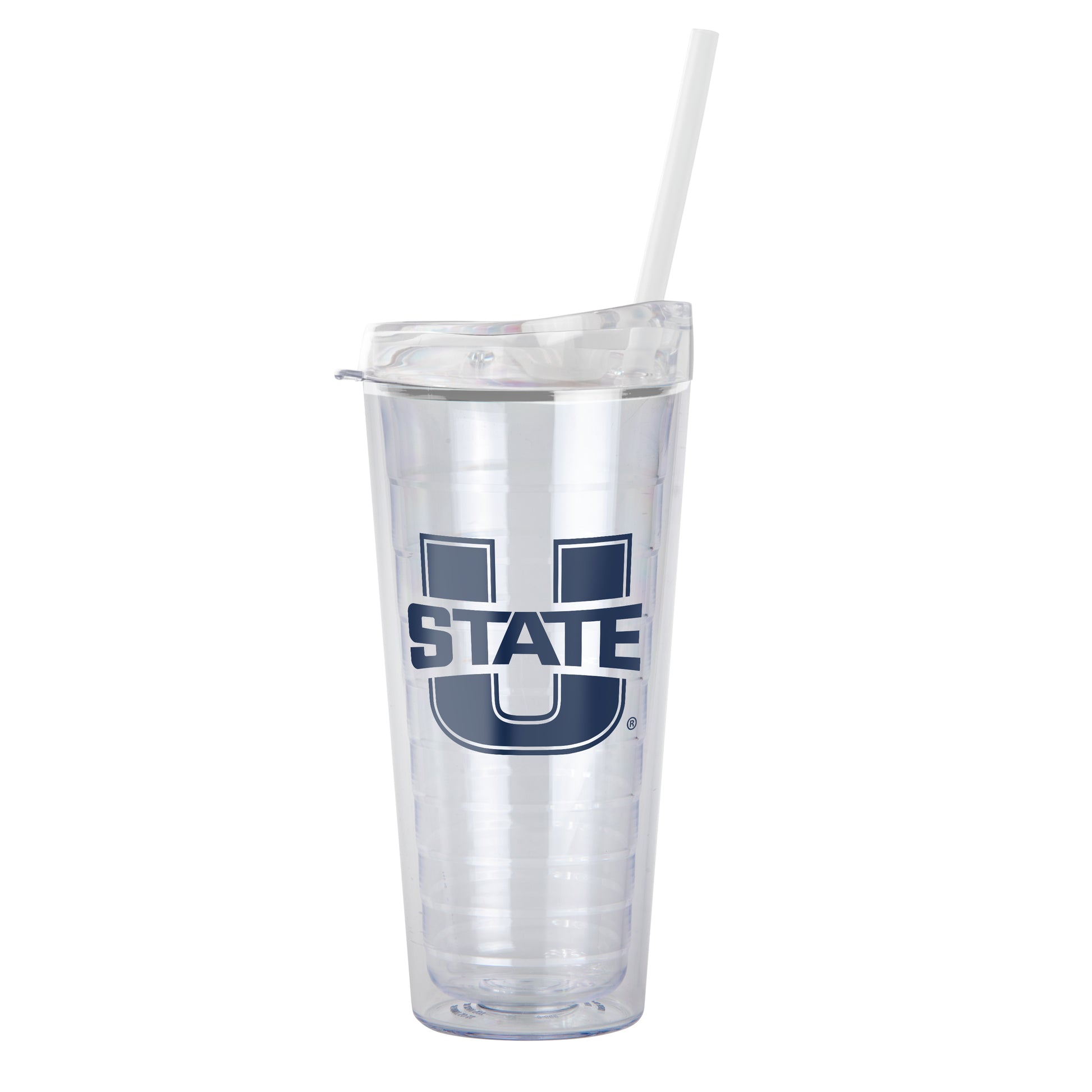 Utah State 22oz Flipside Dbl Wall Clear Tumbler