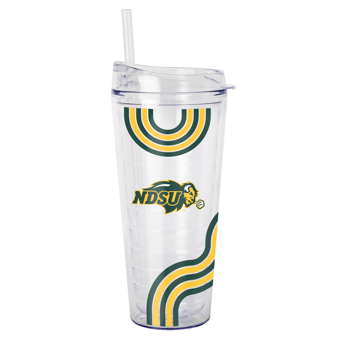 North Dakota State 22oz Waves Dbl Wall Clear Tumbler