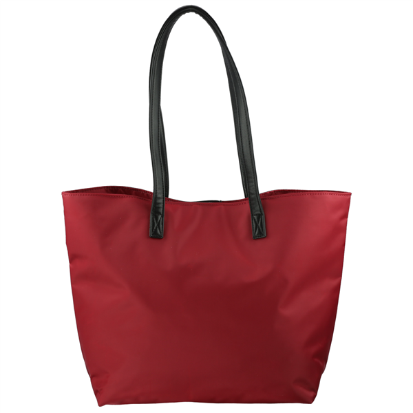Red Phyllis Handbag 9176 ALABAMA with black handles on a white background.