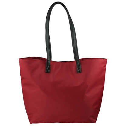 Red Phyllis Handbag 9176 ALABAMA with black handles on a white background.