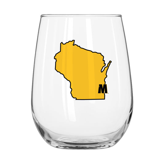 Wisconsin - Milwaukee 16oz Logo Glass Curved Beverage