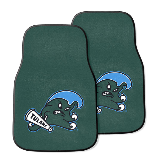 Tulane University 2-pc Carpet Car Mat Set