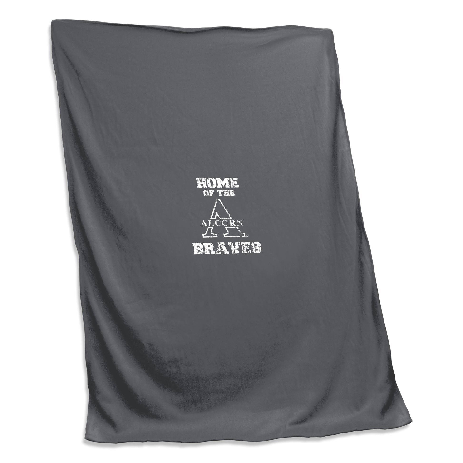 Alcorn State Charcoal Sweatshirt Blanket (Screened)