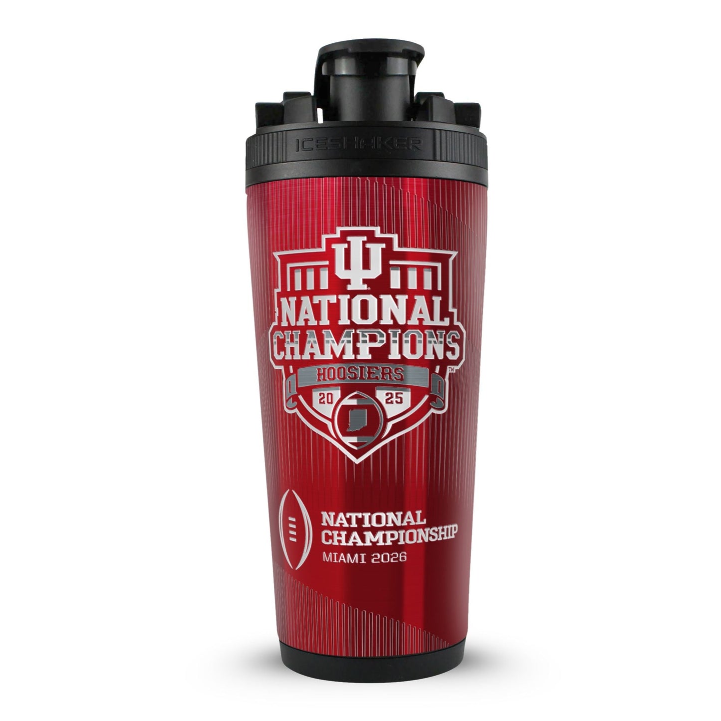 Official NCAA 2025 Indiana Hoosiers National Football Champions 4D 26oz Ice Shaker