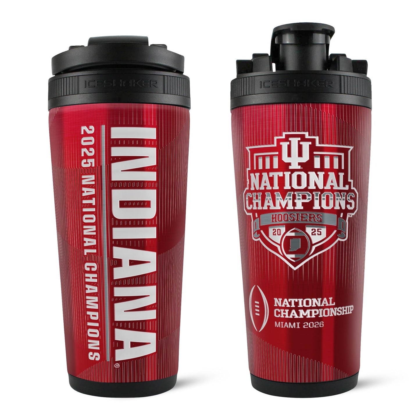 Official NCAA 2025 Indiana Hoosiers National Football Champions 4D 26oz Ice Shaker