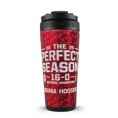 NCAA Indiana Hoosiers 2025 The Perfect Season 16-0 4D 26oz Ice Shaker