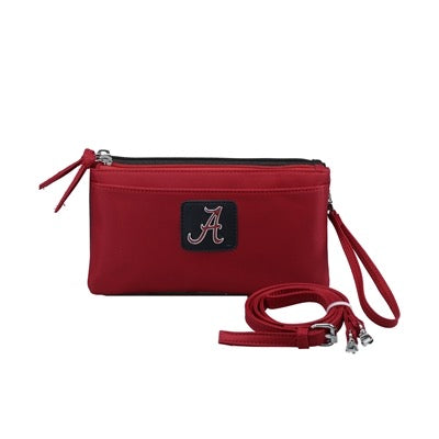 Phoebe Wallet 9182 ALABAMA with a black patch featuring a white 'a' logo, accompanied by a detachable strap.