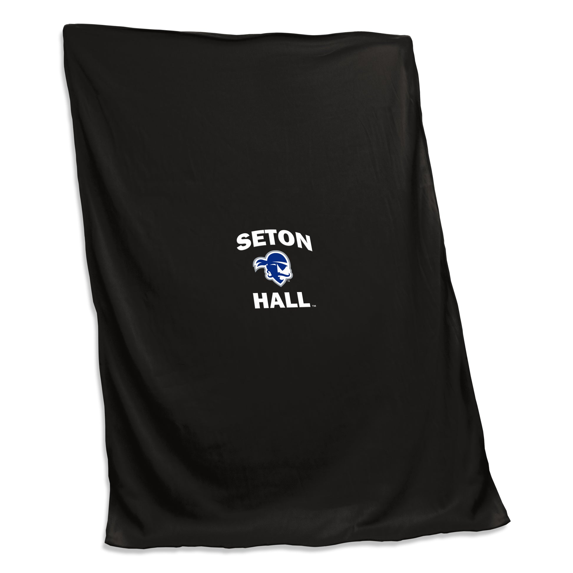 Seton Hall Screened Black Sweatshirt Blanket