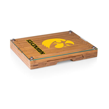 Iowa Hawkeyes - Concerto Glass Top Cheese Cutting Board & Tools Set