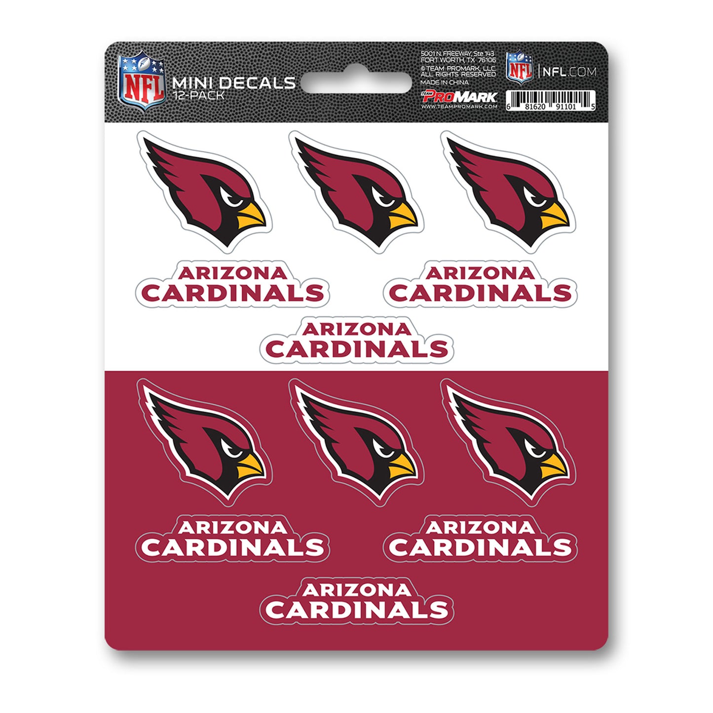 NFL - Arizona Cardinals Mini Decal 12-pk