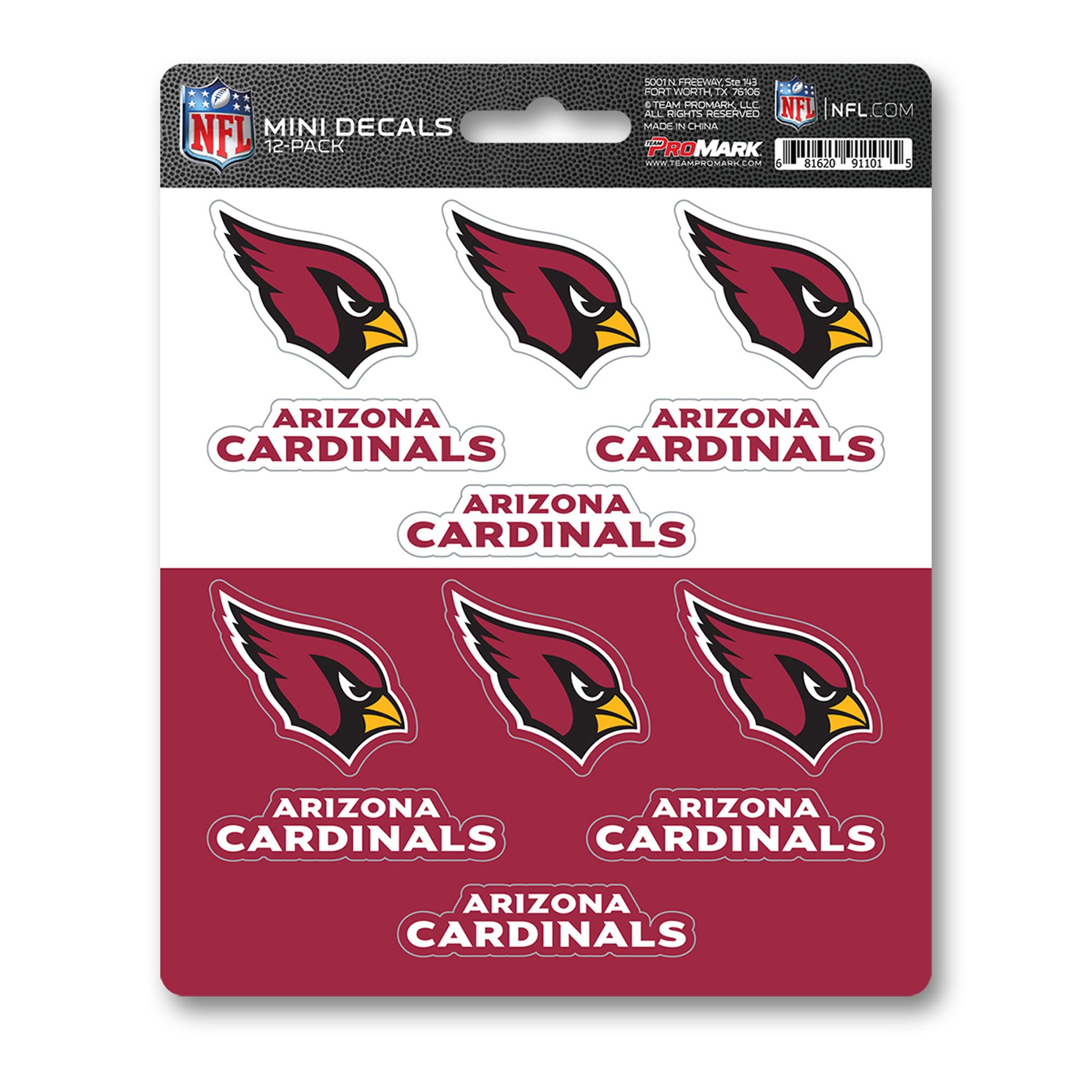 NFL - Arizona Cardinals Mini Decal 12-pk