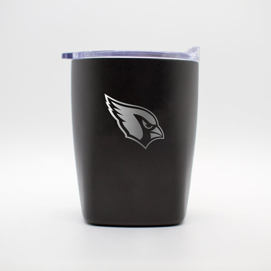 Arizona Cardinals 10oz Etch Black Powder Coat Rocks Tumbler