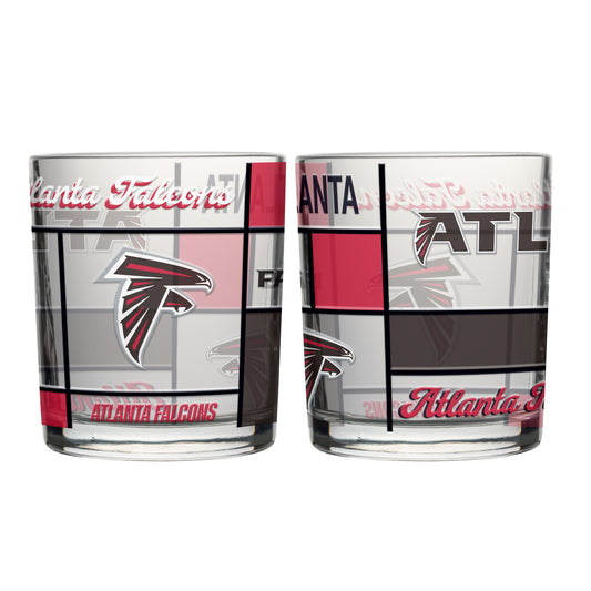 Atlanta Falcons 12oz Quilted Stained Rocks Glass 2 Pck