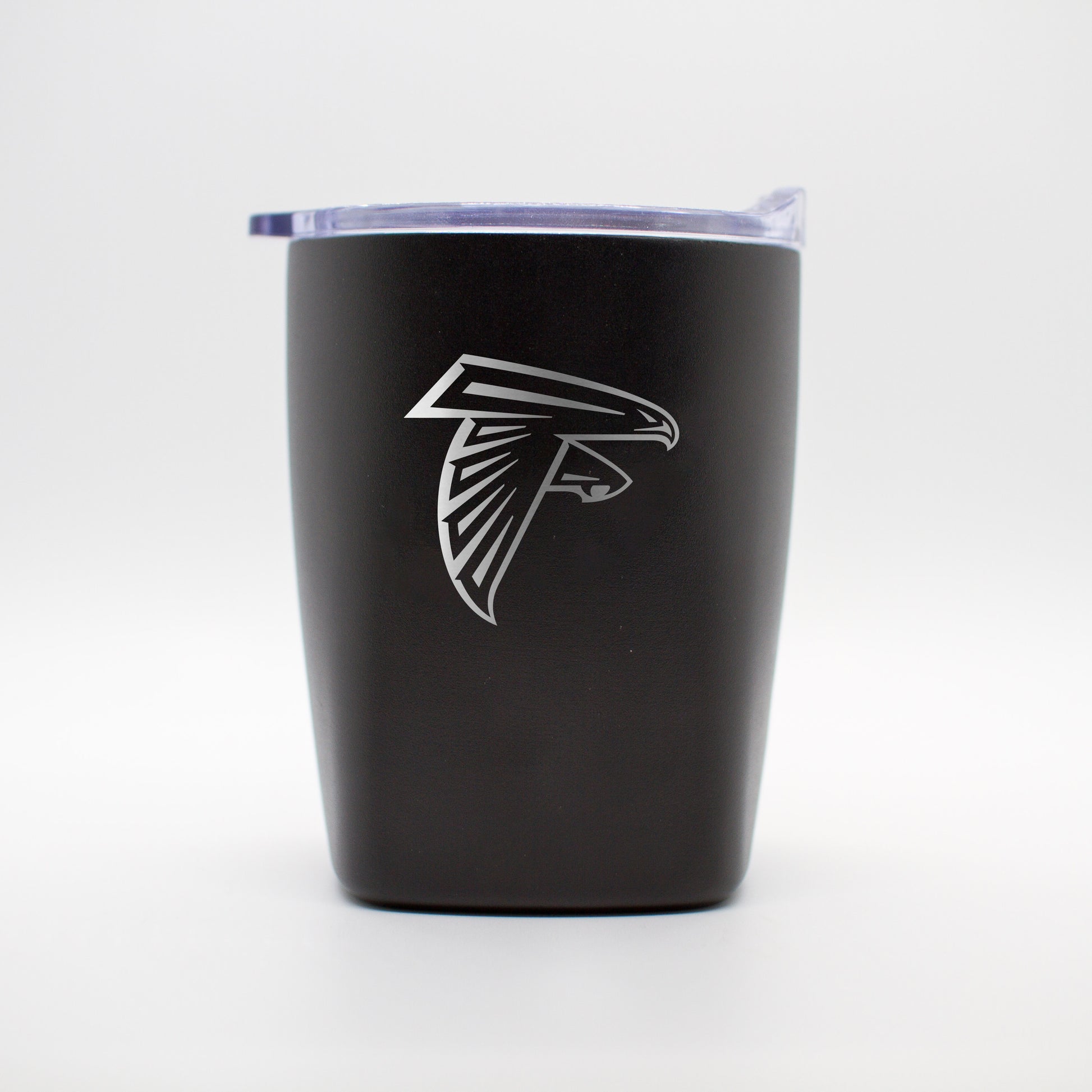 Atlanta Falcons 10oz Etch Black Powder Coat Rocks Tumbler
