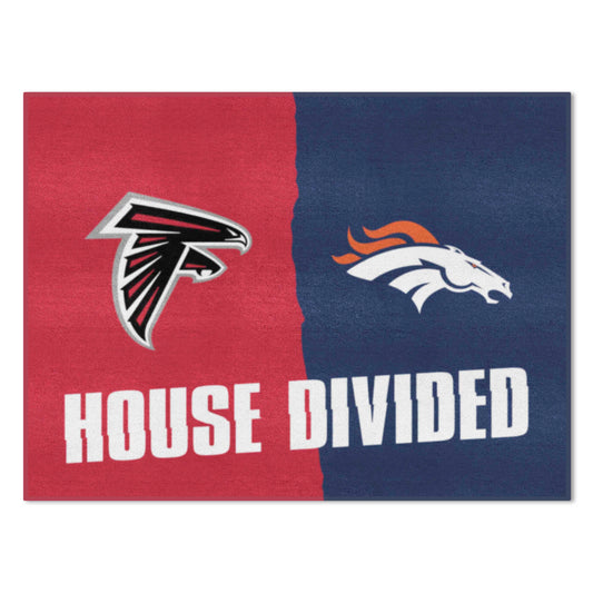NFL House Divided Mat - Falcons / Broncos