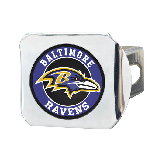 TRINITY NFL - Baltimore Ravens Color on Chrome Hitch Cover