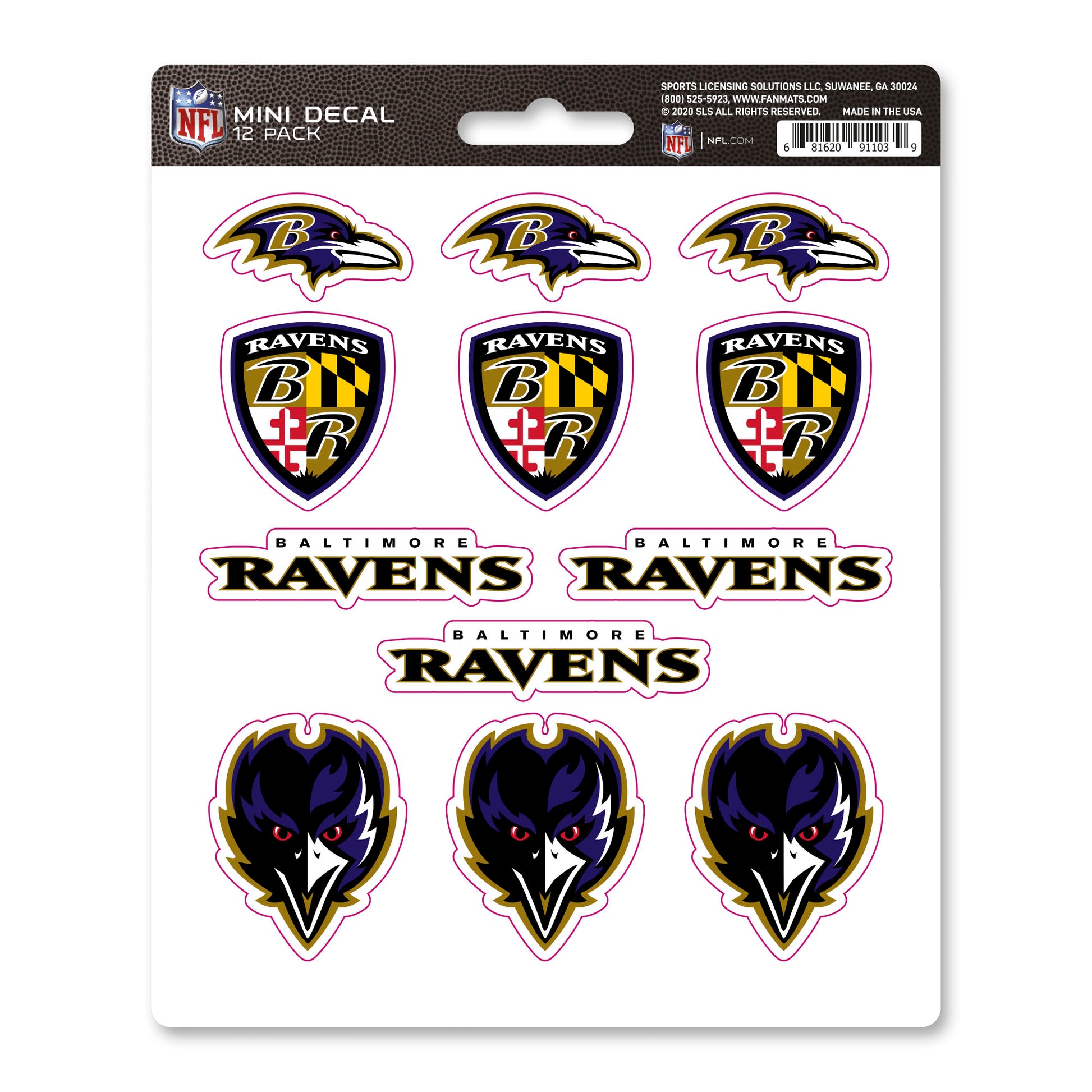 NFL - Baltimore Ravens Mini Decal 12-pk