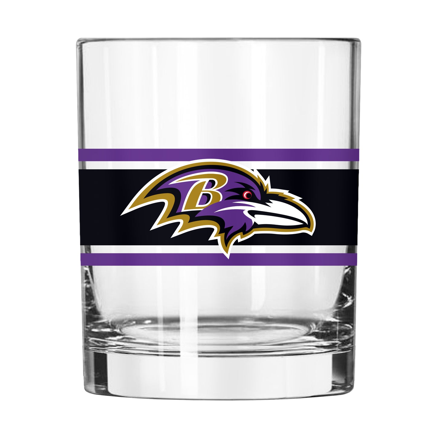 Baltimore Ravens 14oz Stripe Rocks Glass