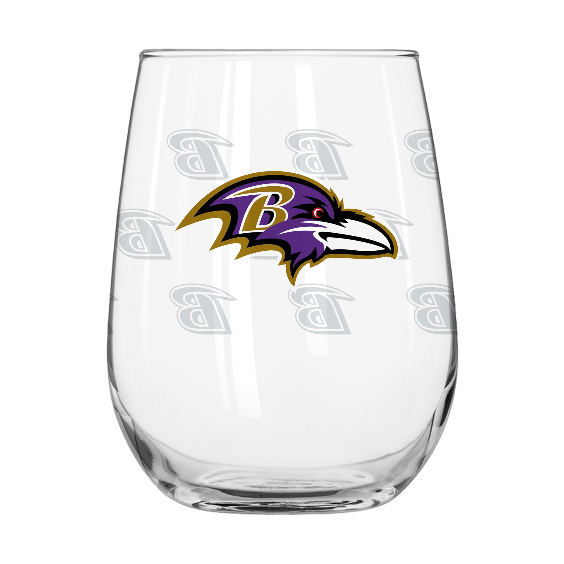 Baltimore Ravens 16oz Satin Etch Curved Beverage Glass
