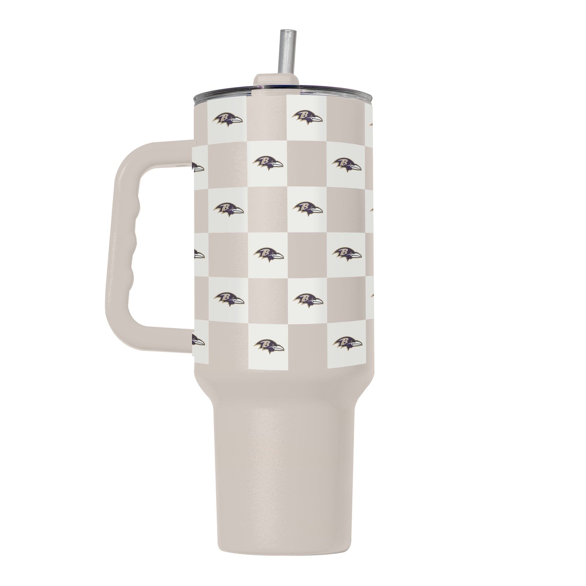 Baltimore Ravens 40oz Neutral Checker Powder Coat Tumbler