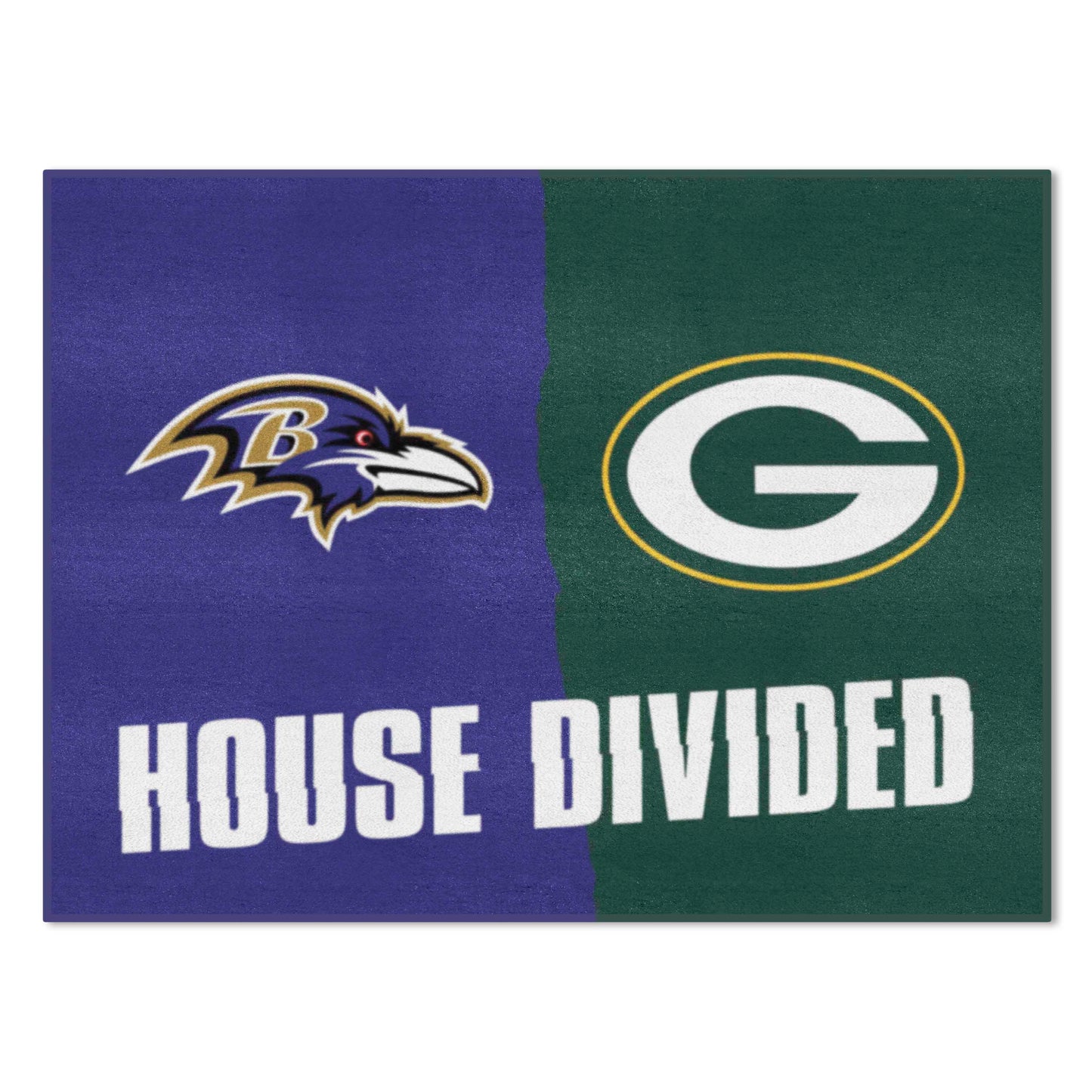 NFL House Divided Mat - Ravens / Packers