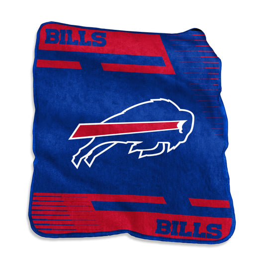 Buffalo Bills Raschel Double Stripe Throw