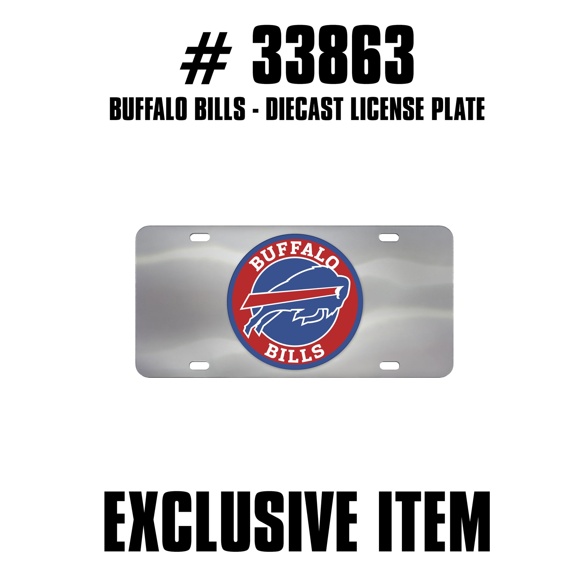 TRINITY NFL - Buffalo Bills Chrome Diecast License Plate