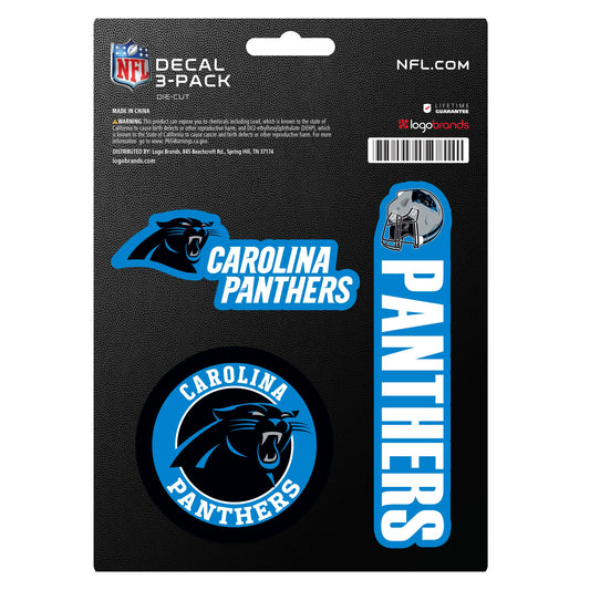 Carolina Panthers Decal Stickers 3 Pack
