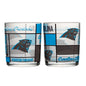 Carolina Panthers 12oz Quilted Stained Rocks Glass 2 Pck