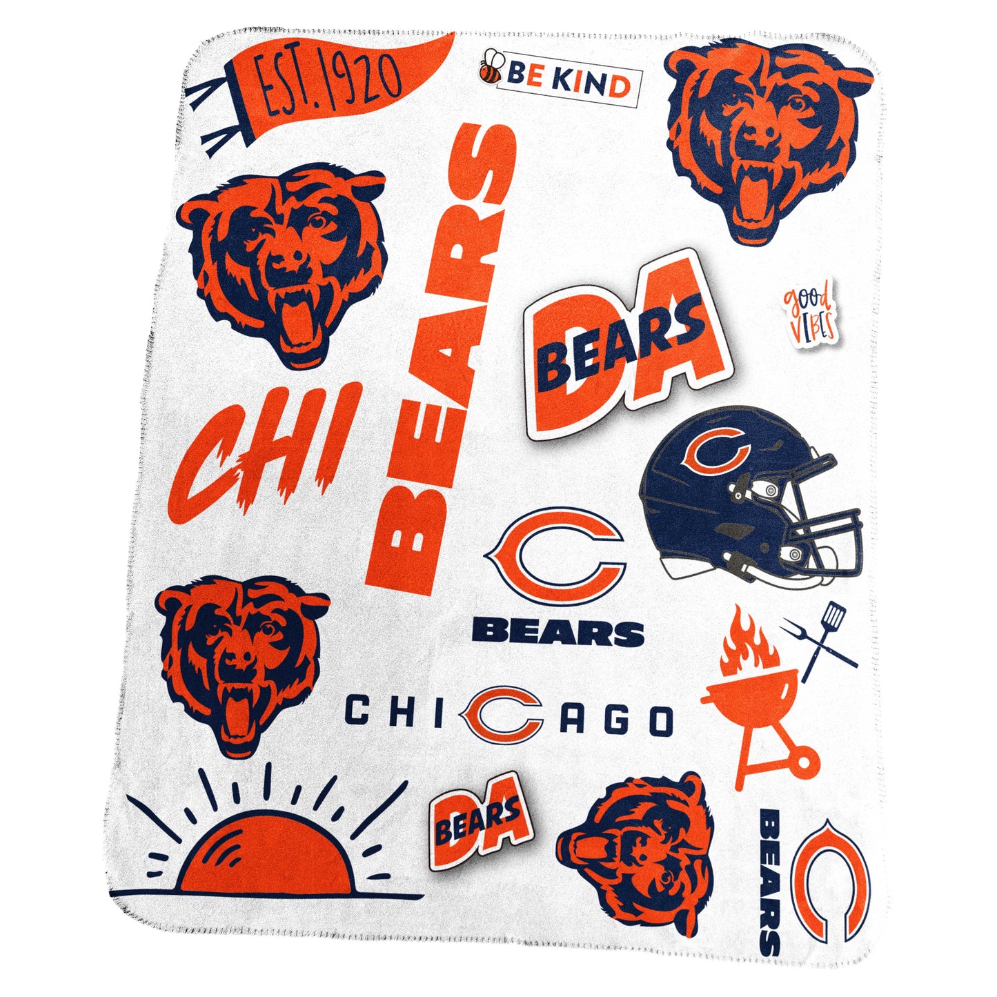Chicago Bears Classic Native Fleece Throw