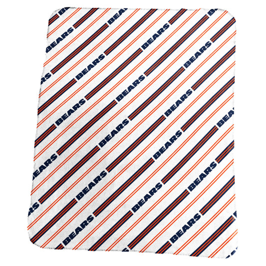 Chicago Bears Classic Vertical Stripe Fleece Throw