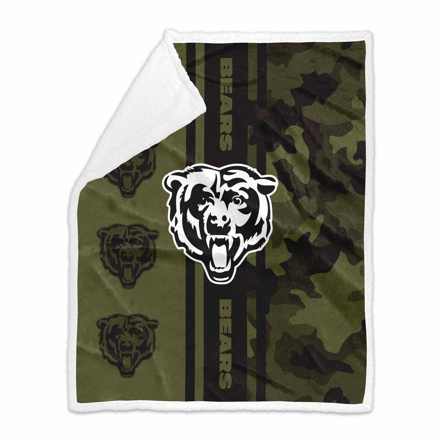 Chicago Bears Camo 50x60 Soft Sherpa Throw