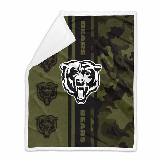 Chicago Bears Camo 50x60 Soft Sherpa Throw