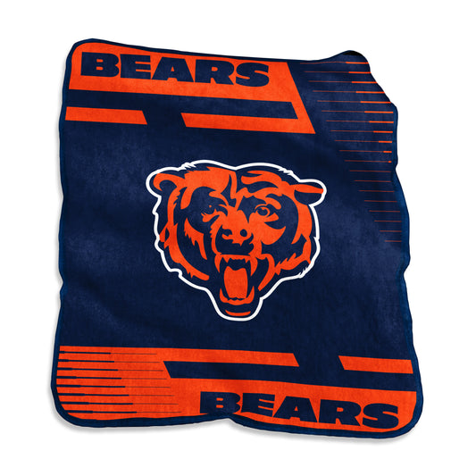 Chicago Bears Raschel Double Stripe Throw