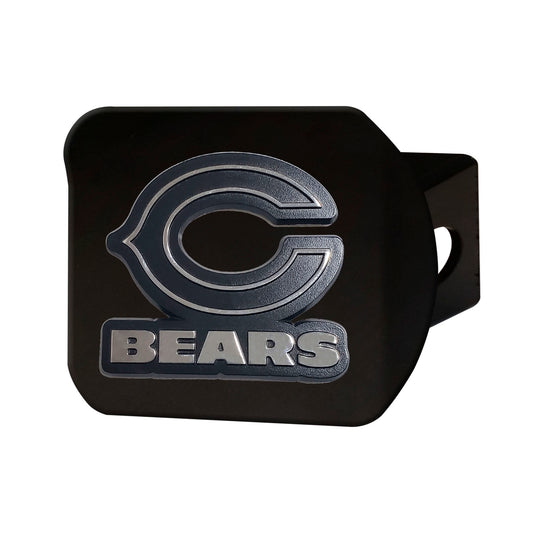 NFL - Chicago Bears Chrome C Logo with Bears on Black Hitch Cover