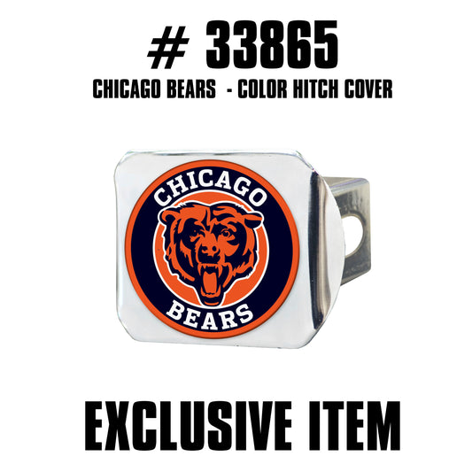 TRINITY NFL - Chicago Bears Color on Chrome Hitch Cover