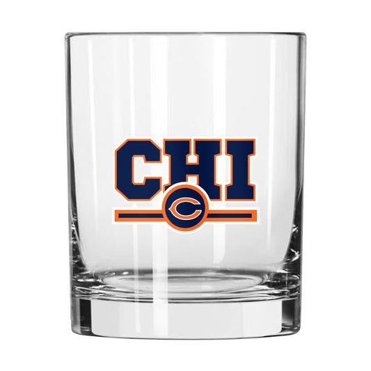 Chicago Bears 14oz Letterman Rock Glass
