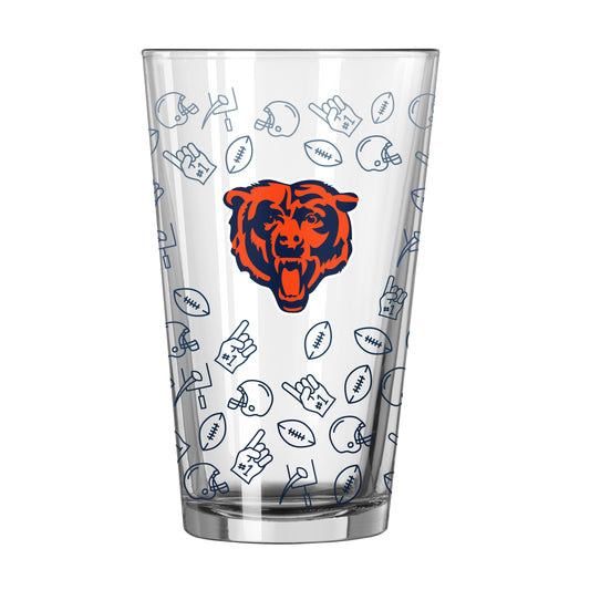 Chicago Bears 16oz Ombre Playmaker Pint Glass