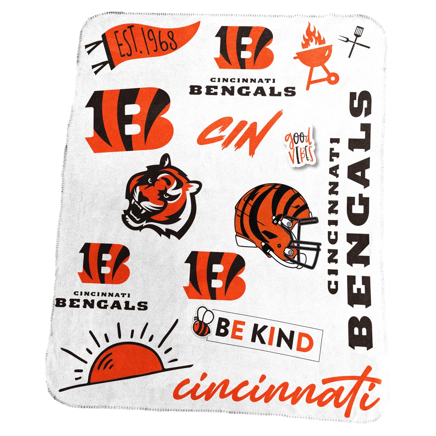Cincinnati Bengals Classic Native Fleece Throw