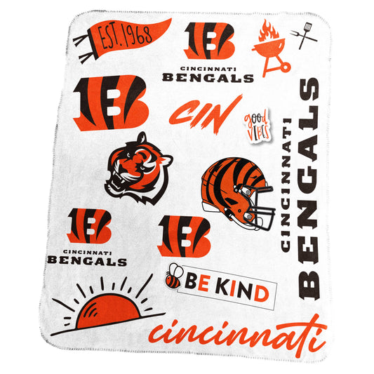 Cincinnati Bengals Classic Native Fleece Throw