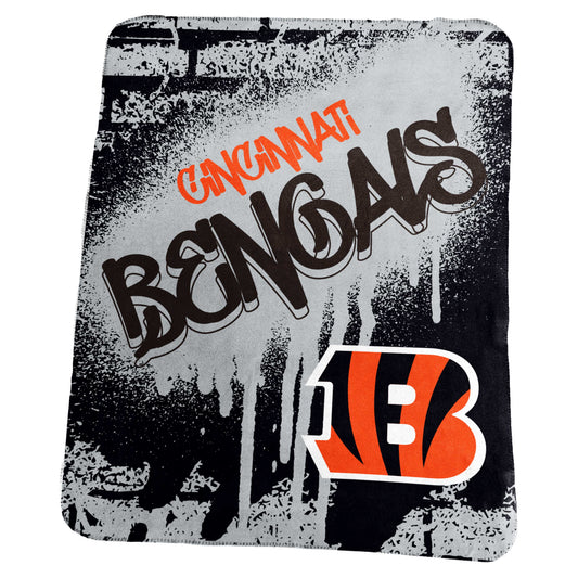 Cincinnati Bengals Classic Graffiti Fleece Throw
