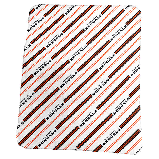 Cincinnati Bengals Classic Vertical Stripe Fleece Throw