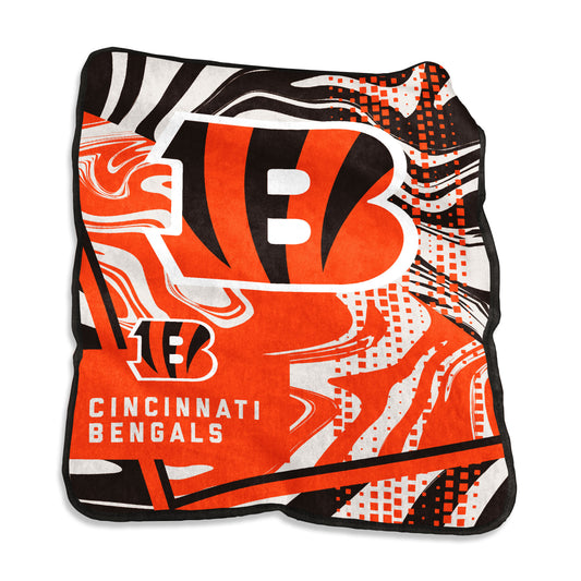 Cincinnati Bengals Swirl Raschel Throw