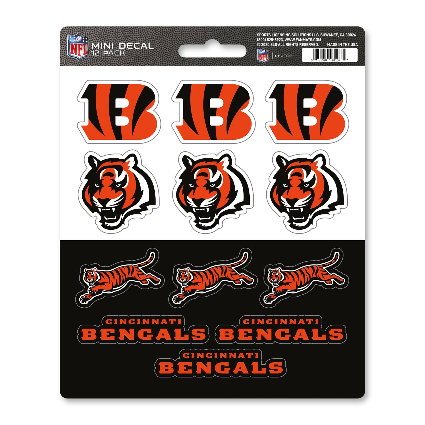 NFL - Cincinnati Bengals Mini Decal 12-pk