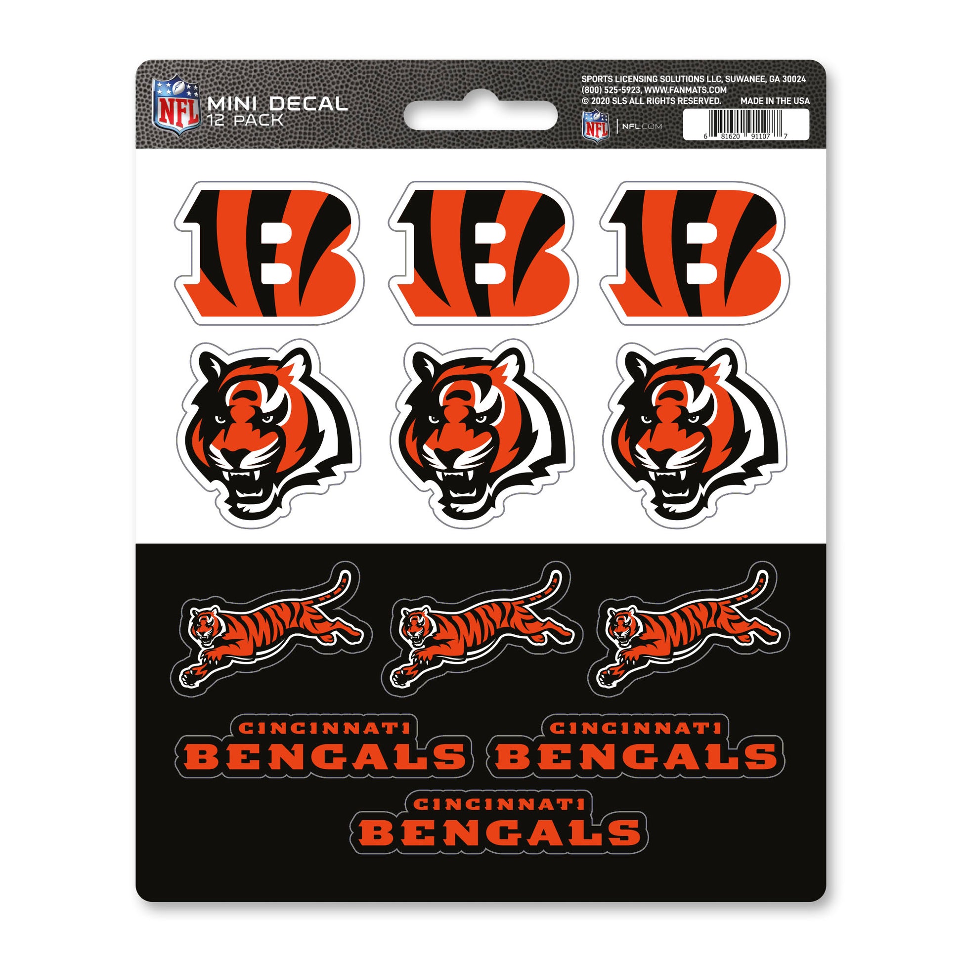 NFL - Cincinnati Bengals Mini Decal 12-pk